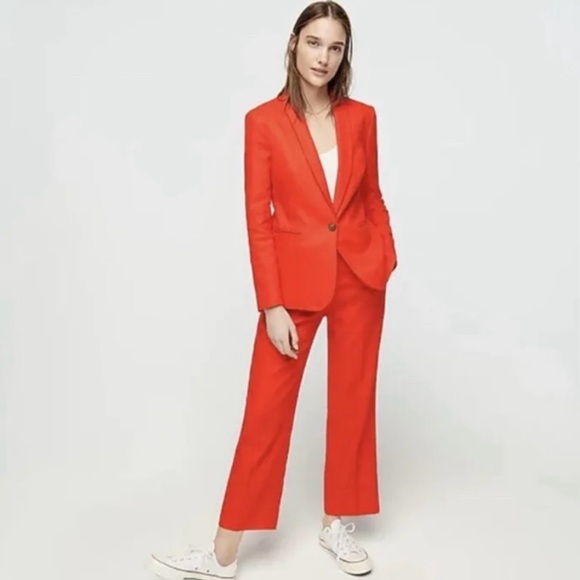 J.CREW Parke Blazer in Linen Brilliant Sunset H9710 Size 14 NWT Retails: $178 - Picture 2 of 16